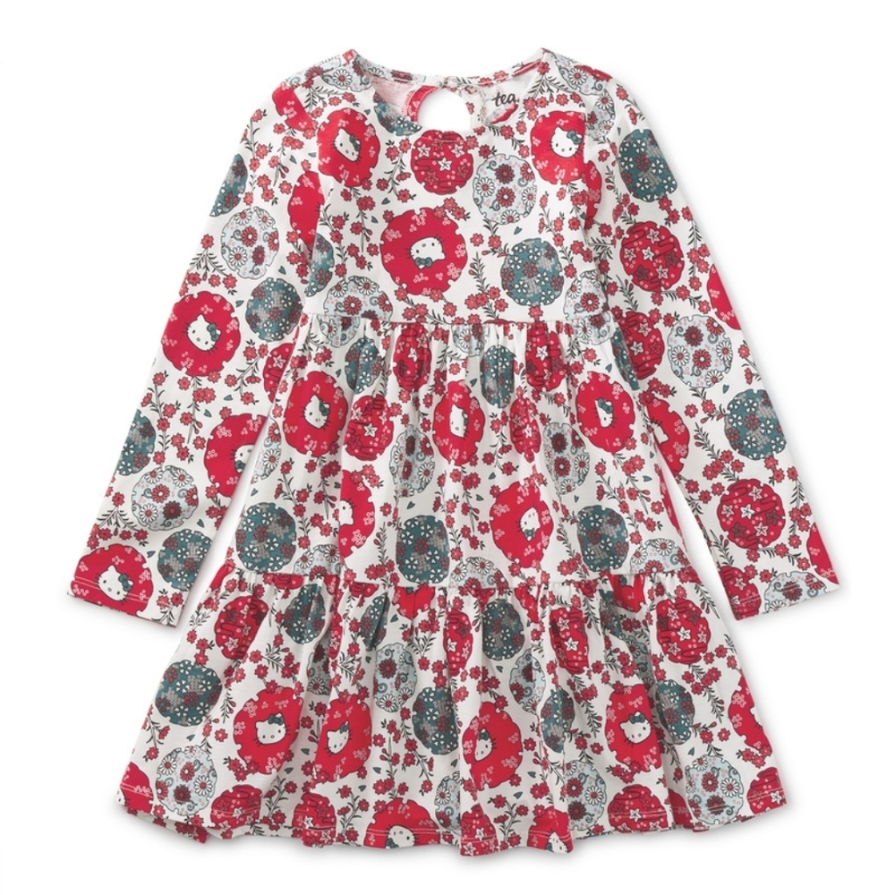 Tea Collection x Hello Kitty Floral Tiered Dress Size 8